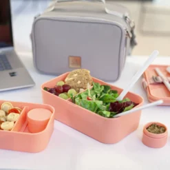 Alice Delice Repas Nomade^Bento encastrable 2 pots et couverts 1.5L rose - Umami