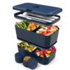 Alice Delice Repas Nomade^Bento encastrable 2 pots et couverts 1.5L bleu - Umami