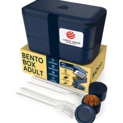 Alice Delice Repas Nomade^Bento encastrable 2 pots et couverts 1.5L bleu - Umami