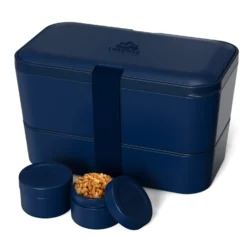 Alice Delice Repas Nomade^Bento encastrable 2 pots et couverts 1.5L bleu - Umami