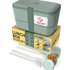 Alice Delice Repas Nomade^Bento encastrable 2 pots et couverts 1.5L vert - Umami