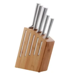 Alice Delice Couteaux De Cuisine|Rangement& Blocs Couteaux^Bloc de 5 couteaux inox Kimono bambou - Jean Dubost