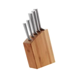 Alice Delice Couteaux De Cuisine|Rangement& Blocs Couteaux^Bloc de 5 couteaux inox Kimono bambou - Jean Dubost