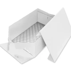 PME Support, Transport^Boîte et support à gâteau rectangulaire en carton blanc et a