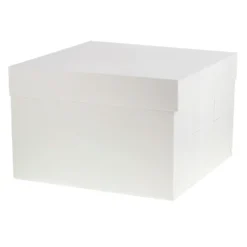 Patisdecor Support, Transport^Boîte à gâteaux blanche 25.4 x 25.4 x 20 cm - Patisdécor