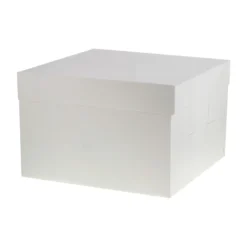 Alice Delice Support, Transport^Boîte à gâteaux blanche 30.4 x 30.4 x 20 cm - Patisdécor