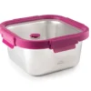 Lacor Repas Nomade^Boîte hermétique carrée en inox 640ml + couvercle en verre