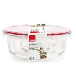 Ibili Repas Nomade^3 Boîtes de conservation rondes en verre -