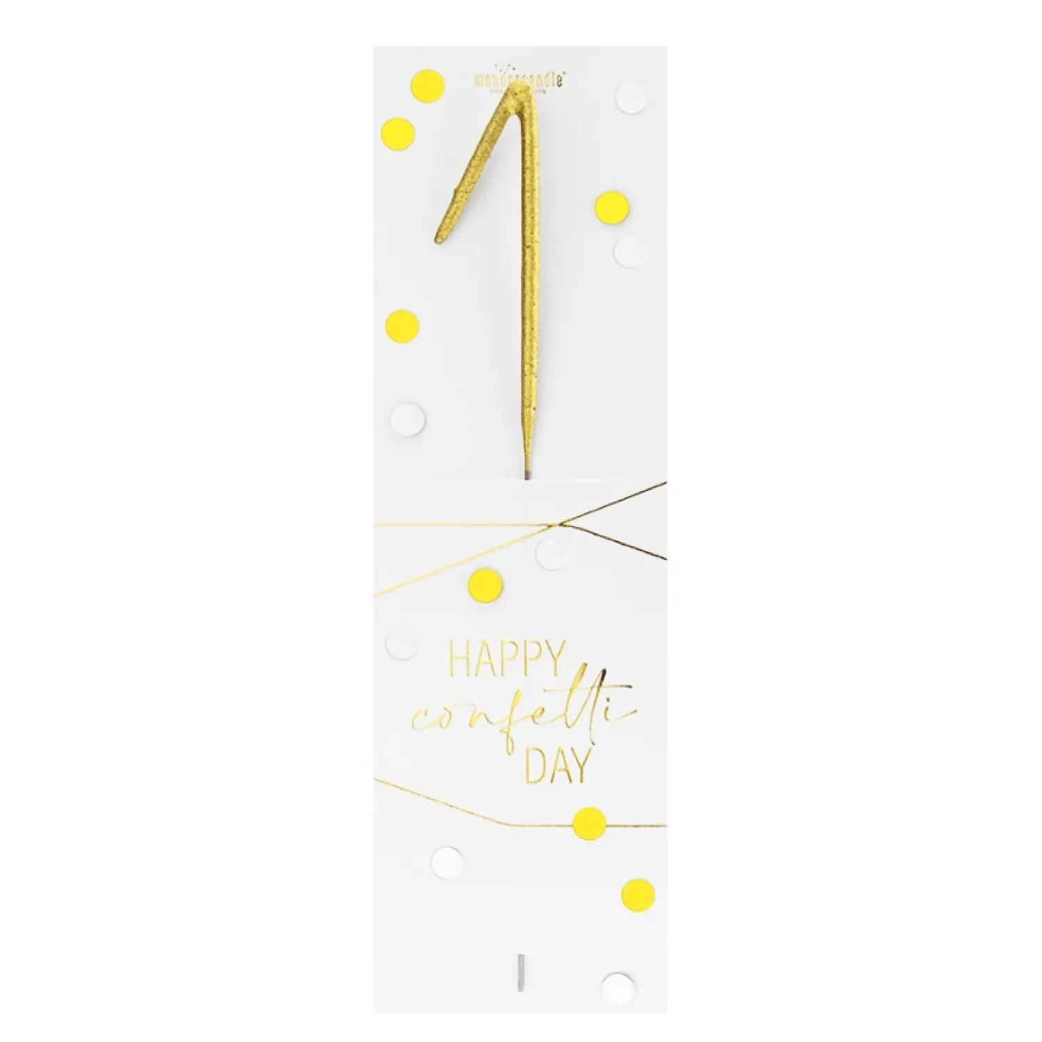 Wondercandle Décors De Pâtisserie|Décors Non Comestibles^Bougie chiffre 1 Happy confetti -