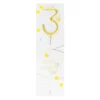 Wondercandle Décors De Pâtisserie|Décors Non Comestibles^Bougie chiffre 3 Happy confetti -