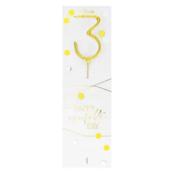 Wondercandle Décors De Pâtisserie|Décors Non Comestibles^Bougie chiffre 3 Happy confetti -