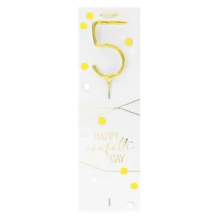 Wondercandle Décors De Pâtisserie|Décors Non Comestibles^Bougie chiffre 5 Happy confetti -