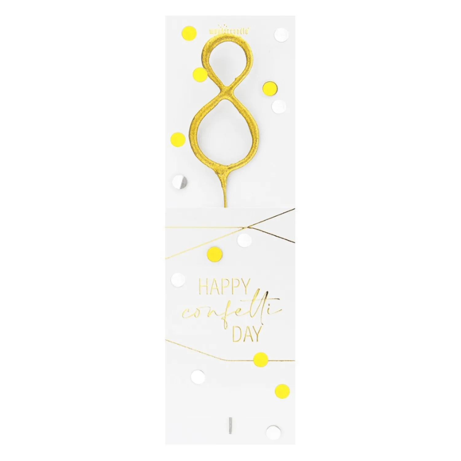 Wondercandle Décors De Pâtisserie|Décors Non Comestibles^Bougie chiffre 8 Happy confetti -