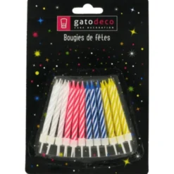 Patisdecor Décors De Pâtisserie|Décors Non Comestibles^Bougies d'anniversaire 6 cm assorties (x 24) -