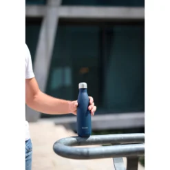Qwetch Repas Nomade^Bouteille isotherme inox 500ml Original bleu nuit -