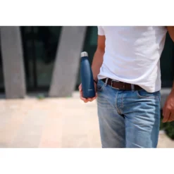 Qwetch Repas Nomade^Bouteille isotherme inox 500ml Original bleu nuit -