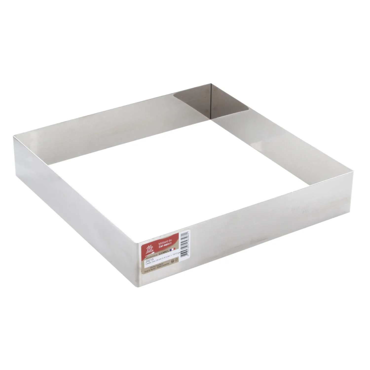 Alice Delice Cadre Pâtisserie^Cadre à pâtisserie carré inox 24 cm h 4.5 cm - Alice Délice