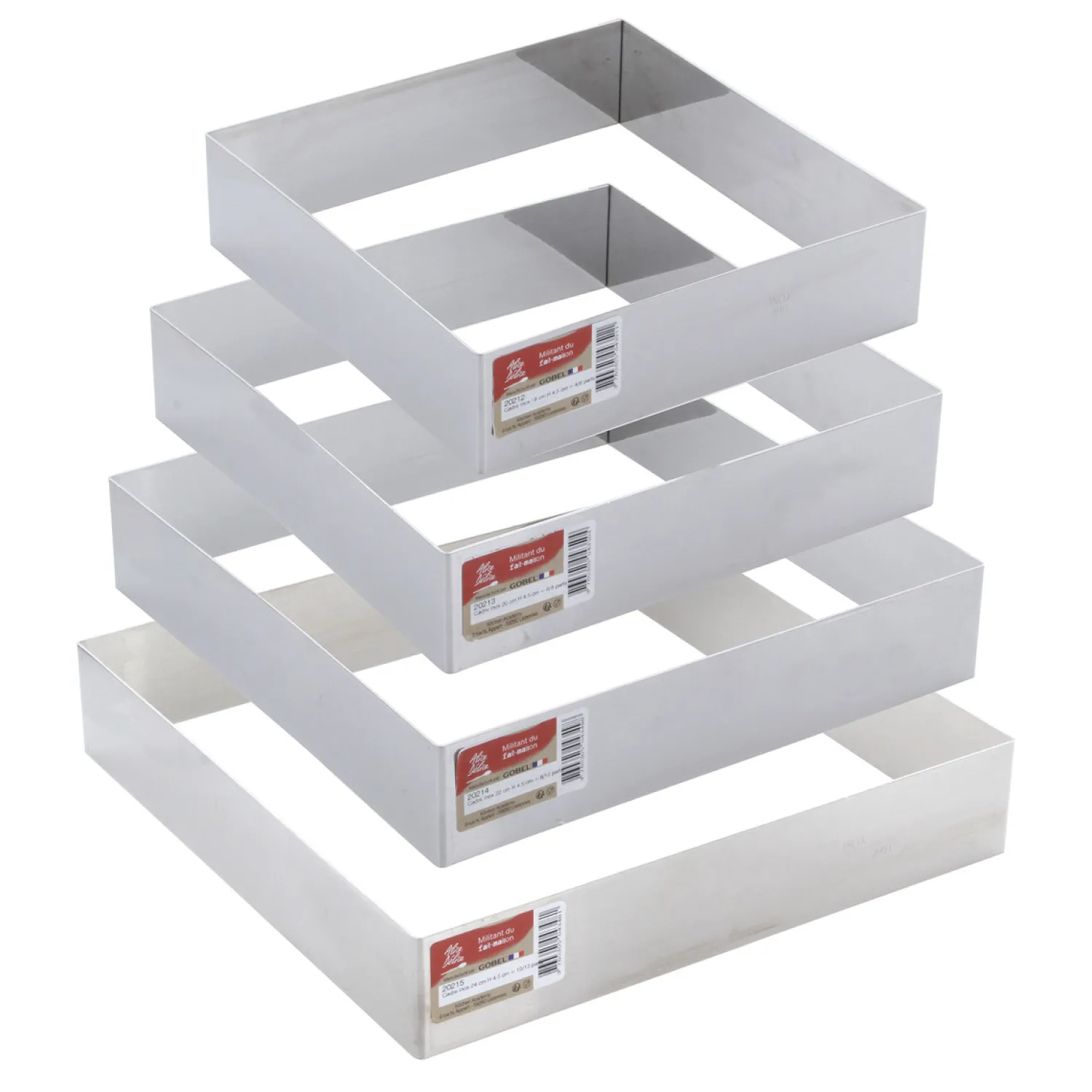 Alice Delice Cadre Pâtisserie^Cadre à pâtisserie carré inox 20 cm h 4.5 cm - Alice Délice