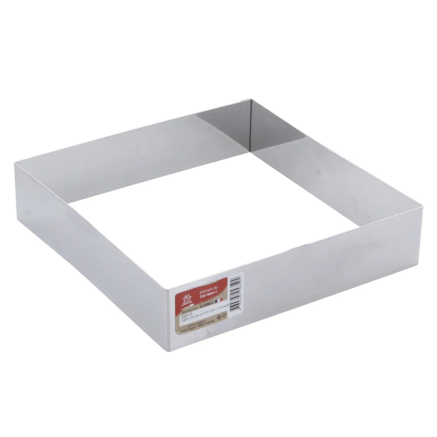 Alice Delice Cadre Pâtisserie^Cadre à pâtisserie carré inox 20 cm h 4.5 cm - Alice Délice