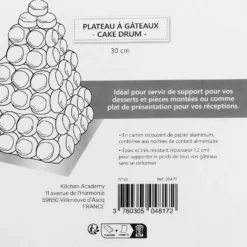 Alice Delice Support, Transport^Cake drum : base épaisse pour gâteau carrée argentée 30 cm