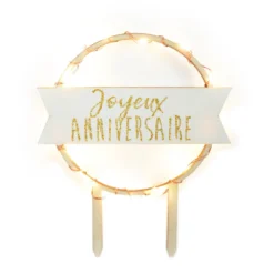 Scrapcooking Décors Non Comestibles|Décors De Pâtisserie^Cake topper Joyeux Anniversaire avec leds -