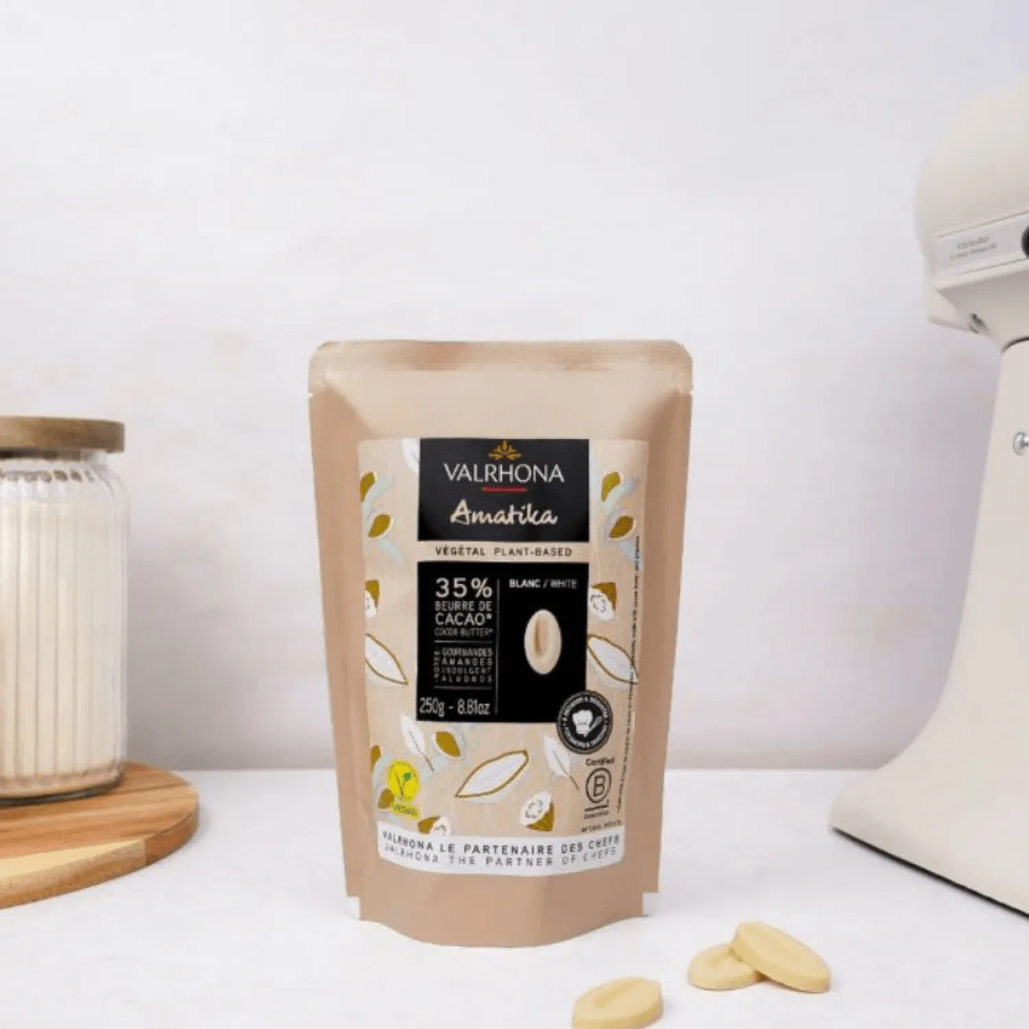Valrhona Chocolat^Chocolat à pâtisser blanc vegan Amatika 35% 250 gr-