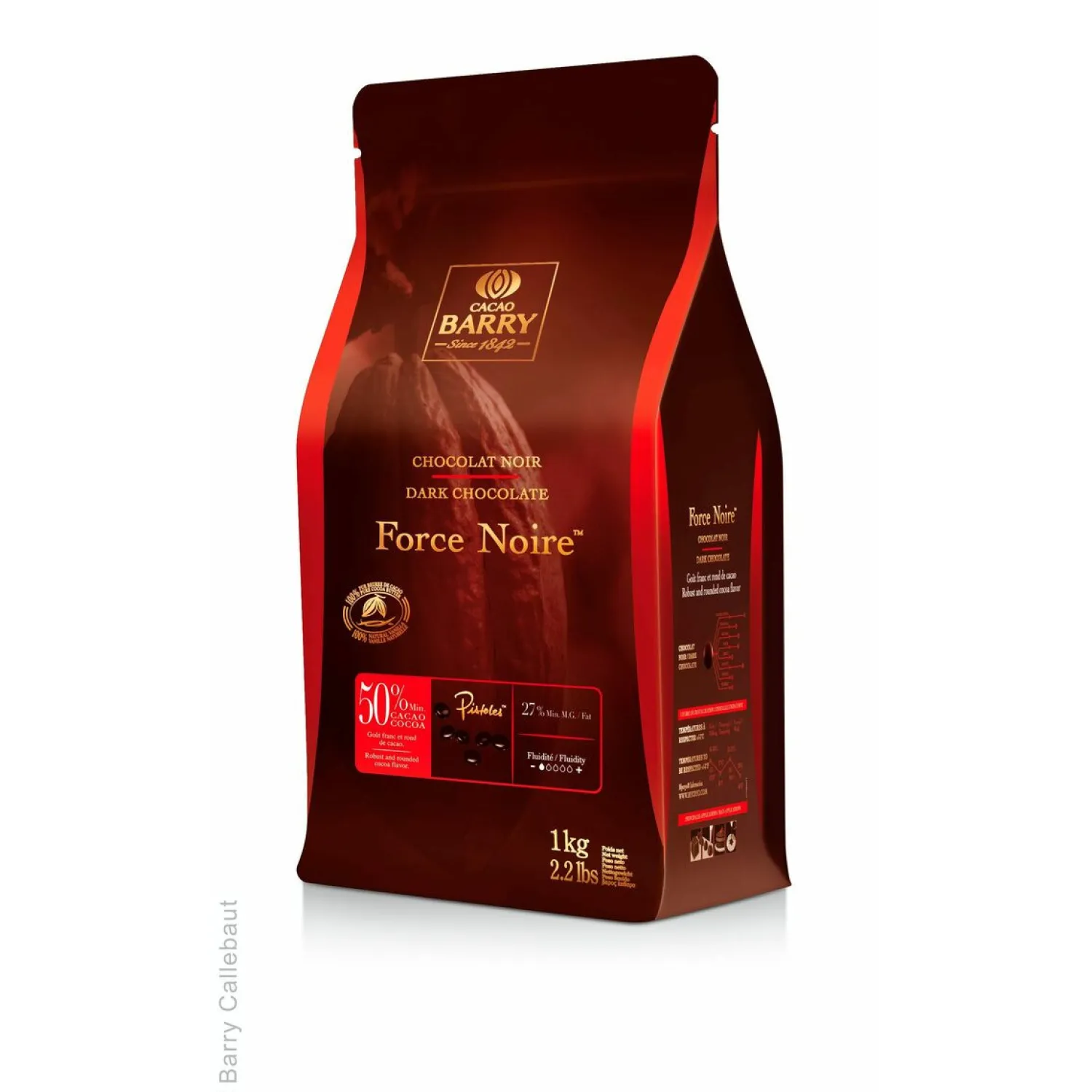 Barry Chocolat^Chocolat à pâtisser noir Force Noire 50% 1 kg -