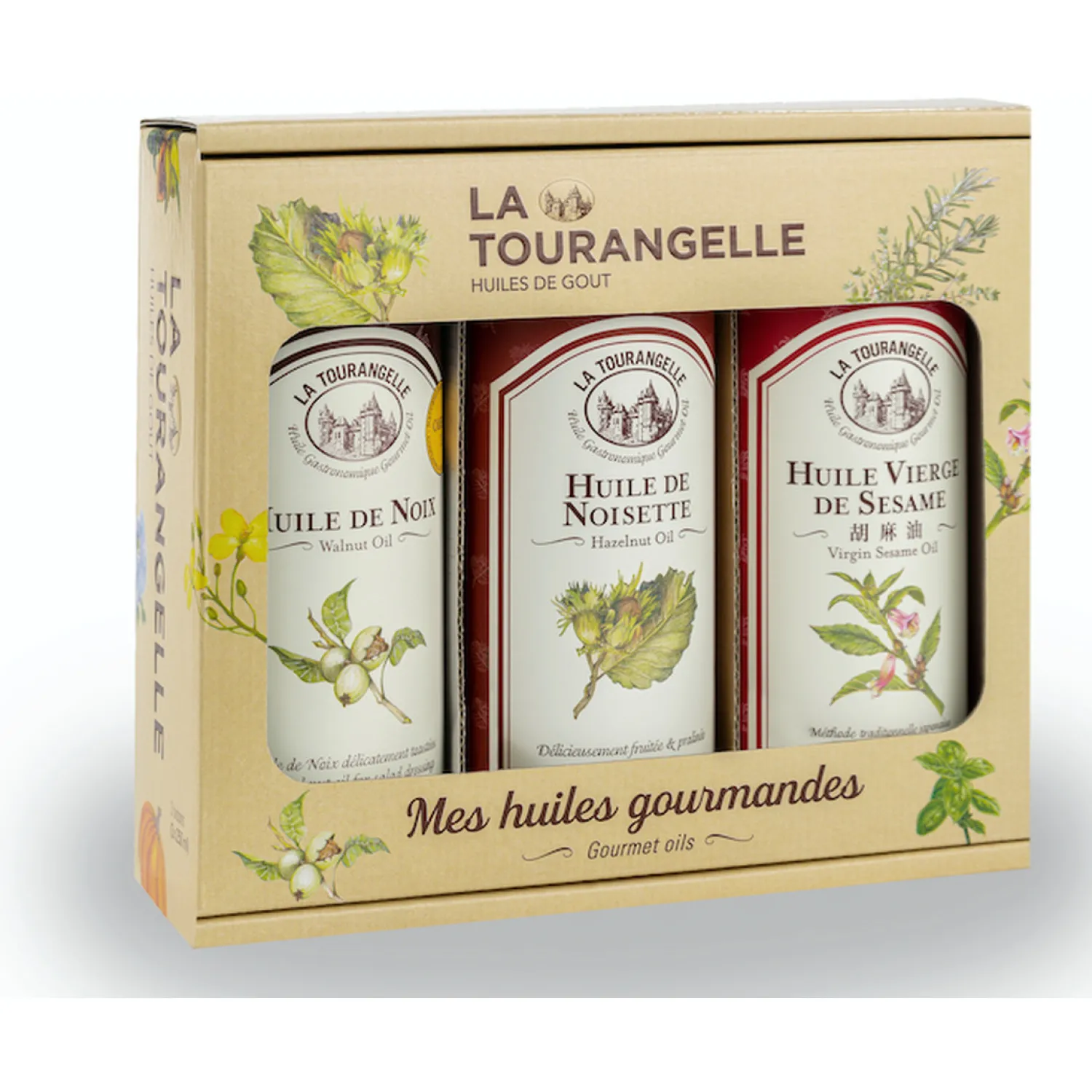 La Tourangelle Epicerie|Huiles Alimentaires^Coffret Huiles best seller : Noix, Noisettes et Sésame - La