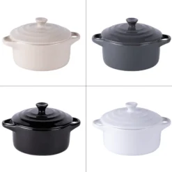 Table passion Cuisson Au Four|Plats À Four^Coffret 4 mini cocottes gres 13cm Zen -