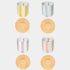 Table passion Vaisselle|Mug, Tasses Et Bols^Coffret 4 tasses + sous tasses 10cl Bandol -