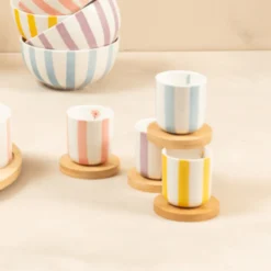Table passion Vaisselle|Mug, Tasses Et Bols^Coffret 4 tasses + sous tasses 10cl Bandol -