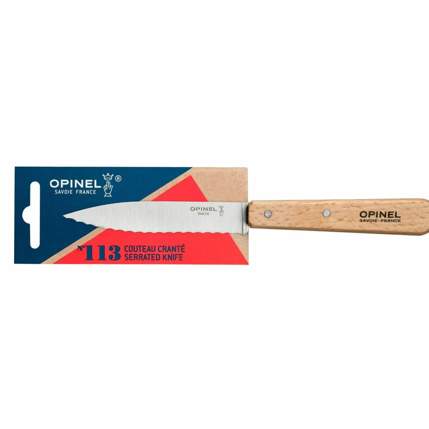 Opinel Couteaux De Cuisine^Couteau cranté n°113 naturel -