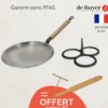 Alice Delice Cuisson Sur Plaque|Poêles^Crêpière acier 24 cm et moule pancakes + accessoires offerts