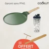 Cookut Cuisson Sur Plaque|Poêles^Crêpière revêtue fougère 28 cm + accessoires offerts