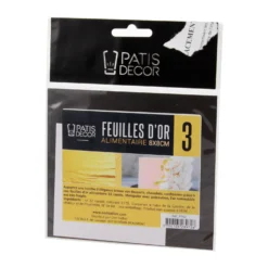 Patisdecor Décors De Pâtisserie|Décors Comestibles^3 feuilles d'or alimentaire 8 x 8 cm - Patisdécor