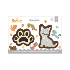 Decora Emporte-Pièces^Kit 2 emporte-pièces en plastique : Chat - Décora