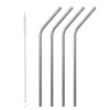 Qwetch Paille Réutilisable|Accessoires Boisson^Lot de 4 pailles inox + brossé -