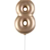 Alice Delice Décors Non Comestibles|Décors De Pâtisserie^Mini bougie dorée 8 hauteur 4.5 cm