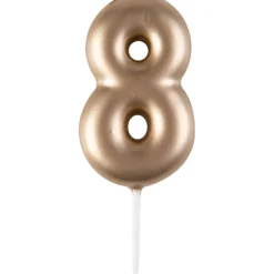 Alice Delice Décors Non Comestibles|Décors De Pâtisserie^Mini bougie dorée 8 hauteur 4.5 cm