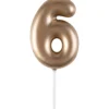 Alice Delice Décors De Pâtisserie|Décors Non Comestibles^Mini bougie dorée 6 hauteur 4.5 cm