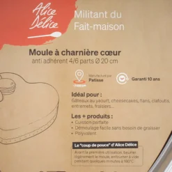Alice Delice Moules À Gâteau^Moule à charnière coeur en métal anti adhérent 4/6 parts 20