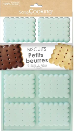 Scrapcooking Moules Individuels^Moule en silicone 8 biscuits petit beurre -