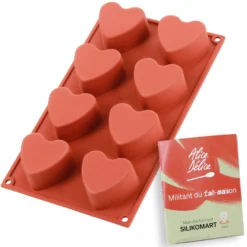 Alice Delice Moules Individuels^Moule en silicone 8 coeurs - Alice Délice
