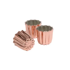 Patisse Moules Individuels^3 moules à cannelés bordelais en cuivre 5.5 cm -