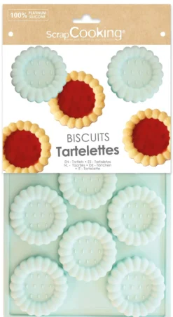Scrapcooking Moules Individuels^Moule silicone 11 biscuits tartelettes rondes -