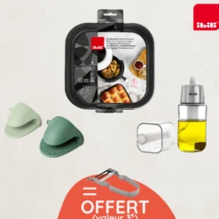 Ibili Cuisson Au Four|Plats À Four^Moule silicone carré pour Airfryer + éplucheur offert