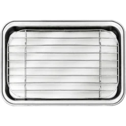 Lacor Cuisson Au Four|Plats À Four^Plat à dresser en inox avec grille 26.5x20.5x2.5 cm-