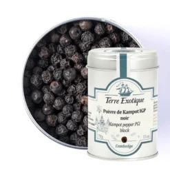 Terre Exotique Epicerie|Poivres & Baies^Poivre noir de Kampot IGP 70 g -