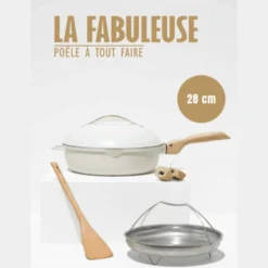 Cookut Cuisson Sur Plaque|Poêles^Poêle 8 en 1 La Fabuleuse 28 cm Meringue ss PFAS -