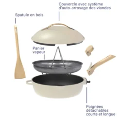 Cookut Cuisson Sur Plaque|Poêles^Poêle 8 en 1 La Fabuleuse 28 cm Meringue ss PFAS -